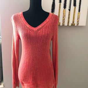 Style & Co Orange V neckline sweater great summer sweater